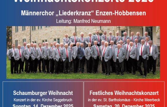 Vorverkaufsstart für Weihnachtskonzerte des Männerchores „Liederkranz“