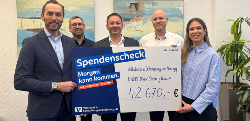 Volksbank und DZ BANK spenden 42.670 Euro an DKMS
